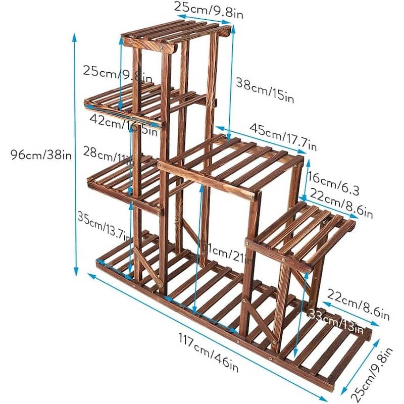 Wood Plant Stands Tiered Plant Shelves Outdoor Indoor