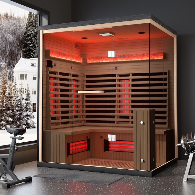 Infrared Sauna up to 4 Person with 15 Minutes Warm-up Heater Tube & Carbon Plate