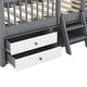 preview thumbnail 22 of 20, Twin Size Wooden House Bed with Roof Skylights, Ladder, 4 Drawers, Shelves, Fence and Solid Wood Frame, for Kids Ages 6+