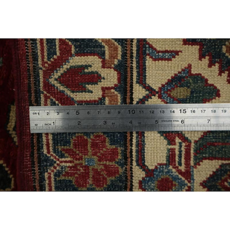 Hand Knotted Oriental 100% Wool Carpet Traditional Geometric Red Super Kazak Area Rug - 10' 8'' X 8' 0''