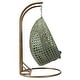 preview thumbnail 7 of 128, LeisureMod Modern 2-Person Egg Hanging Swing Chair with Beige Wicker, Oxford Fabric Cover, Patio Hammock Lounger and Cushions