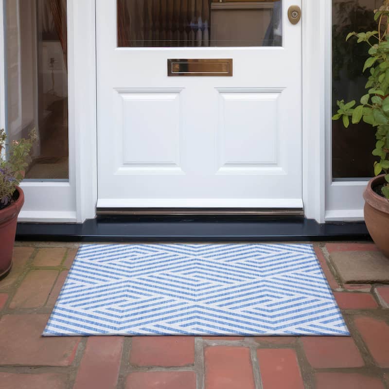 Cane Abstract Shapes Weather Resistant Versatile Elegance Outdoor Rug