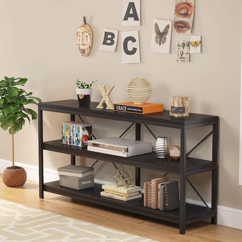 Extra Long Sofa Console Table with Storage for Entryway