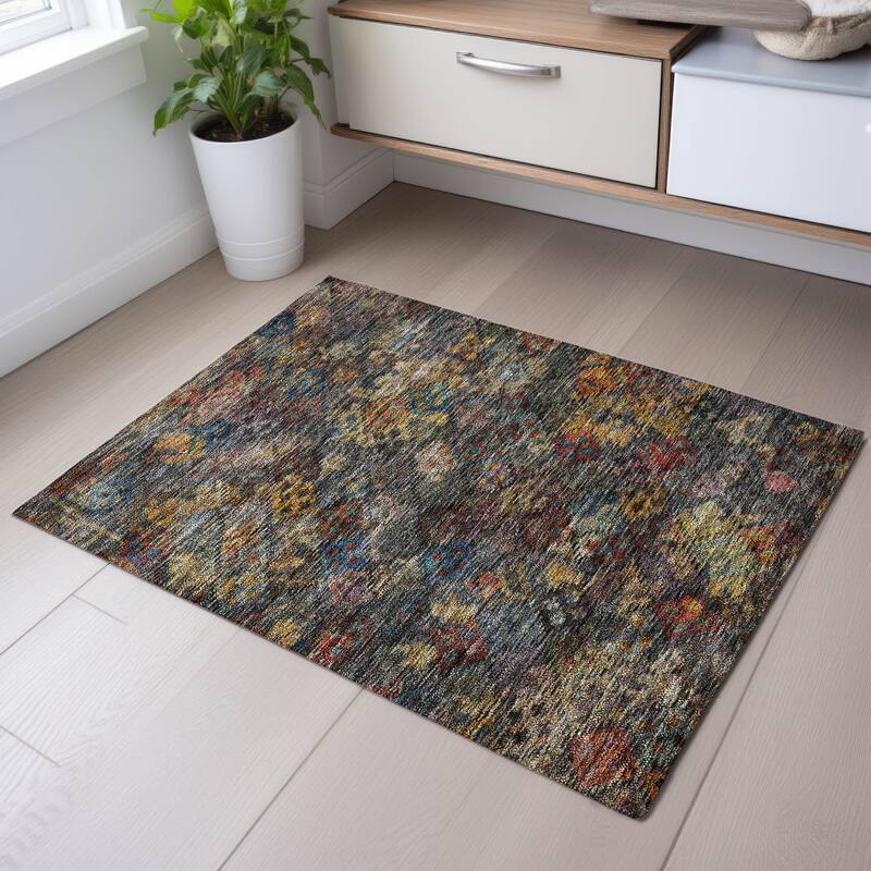 Premium Washable Super Soft Traditional Tribal Mayfield Rug - Gray - 1'8" x 2'6"