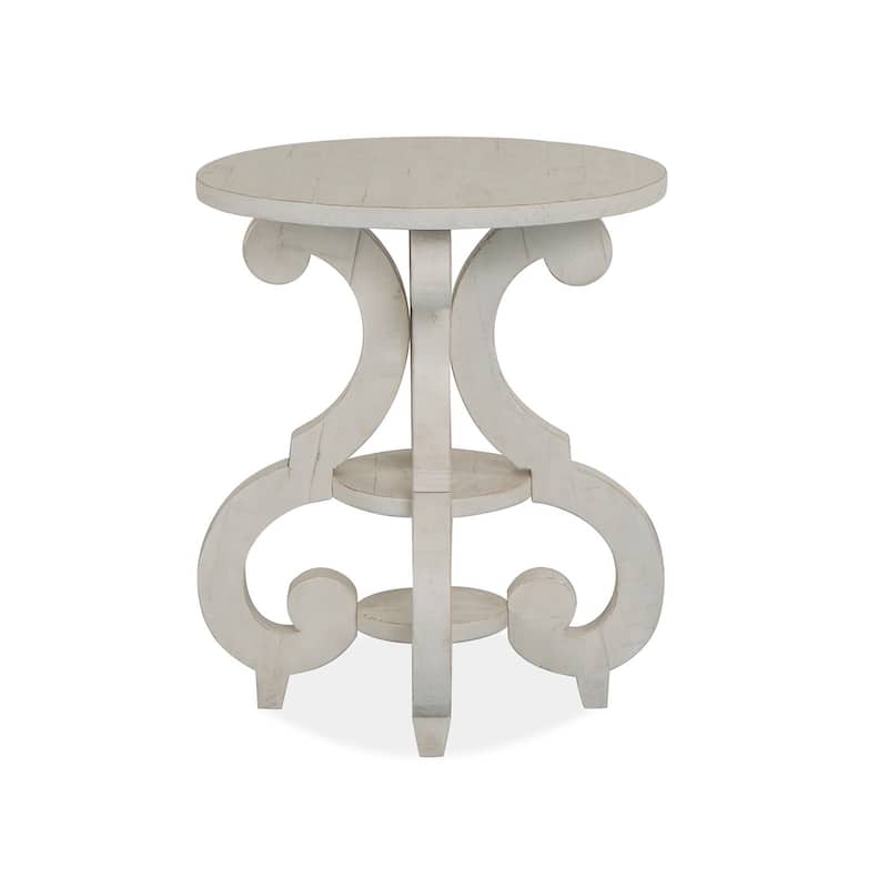 Magnussen Home Bronwyn Alabaster Round Accent Table - 22''W x 22''D x 26''H