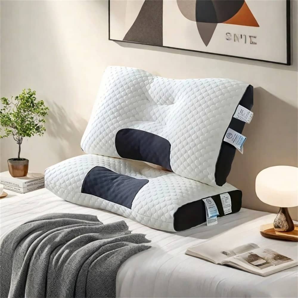 Bed Pillows for Sleeping Set of 2/4/6, Ergonomic Cervical Neck Pillows, Gusseted Pillow for Back, Stomach or Side Sleepers