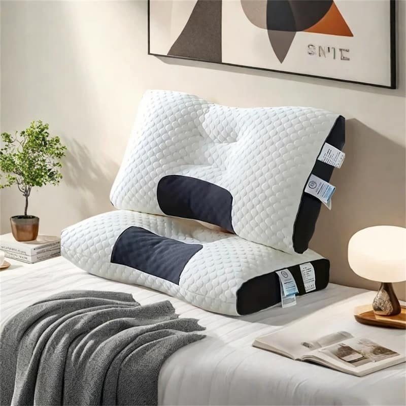 Bed Pillows for Sleeping Set of 2/4/6, Ergonomic Cervical Neck Pillows, Gusseted Pillow for Back, Stomach or Side Sleepers