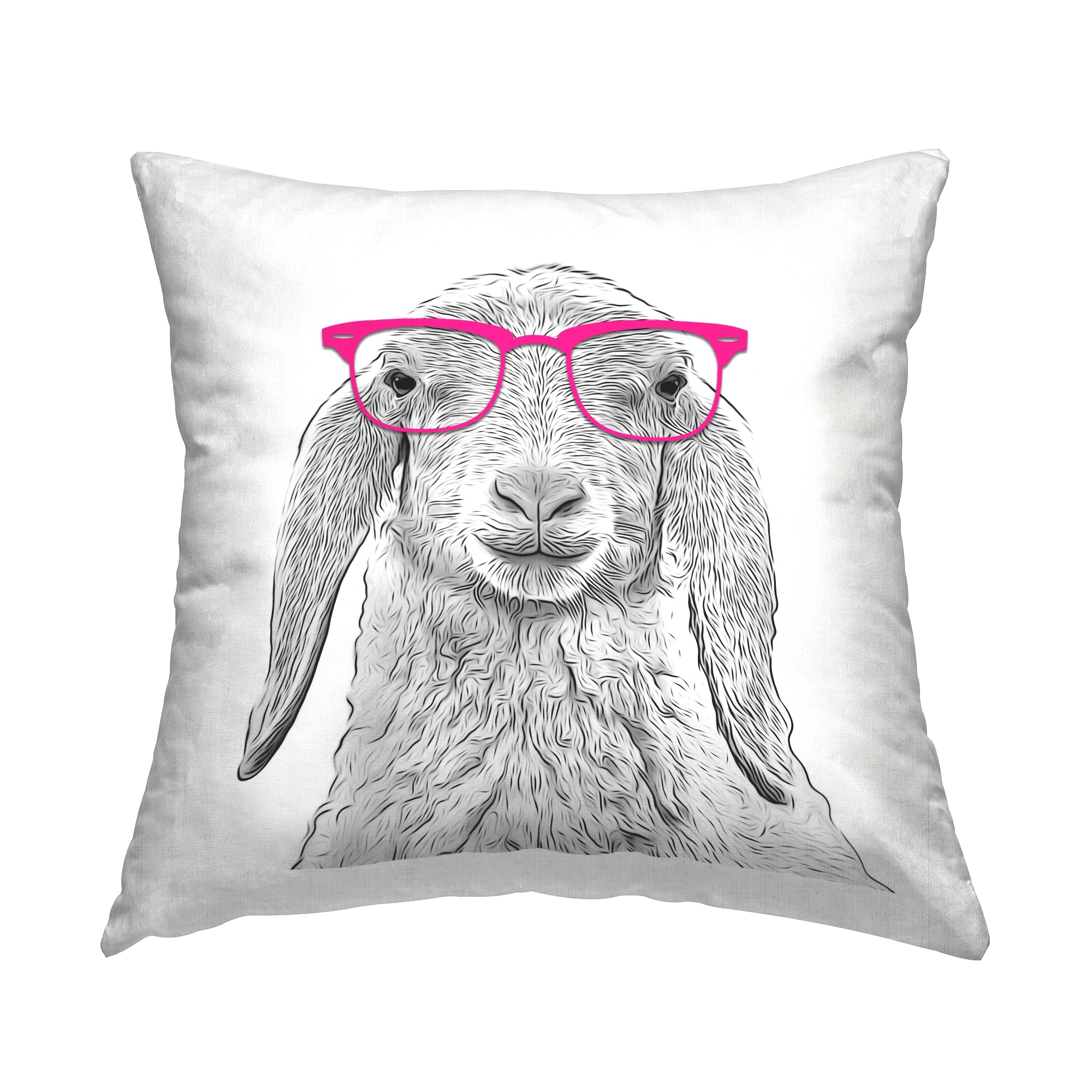 Stupell Sheep in Pink Glasses Printed Throw Pillow Design by Annalisa Latella