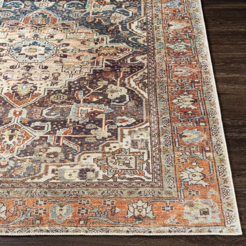 Livabliss Amelie Updated Traditional Medallion Washable Area Rug
