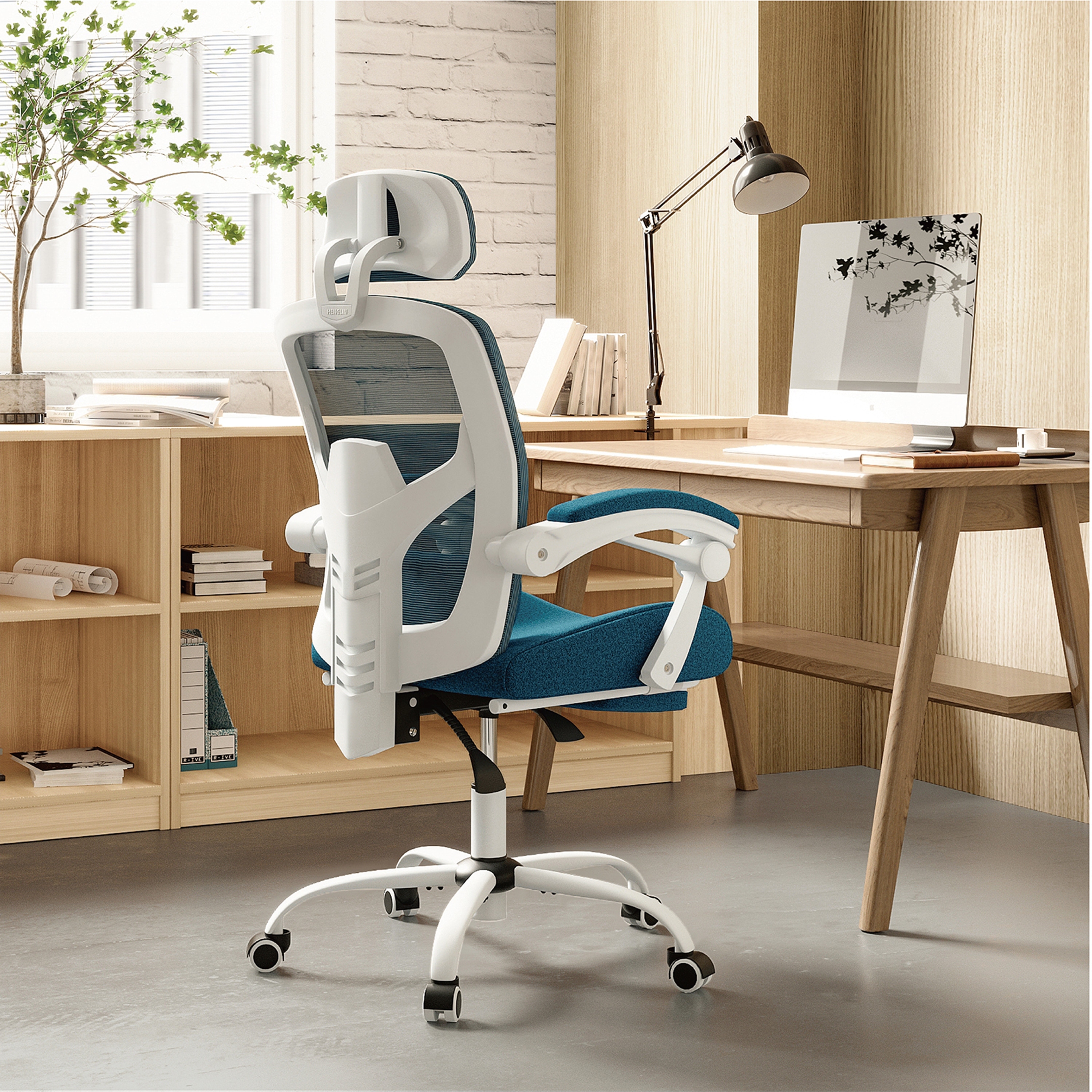 Mesh office chair computer middle back task swivel on sale seat ergonomic chair 1265
