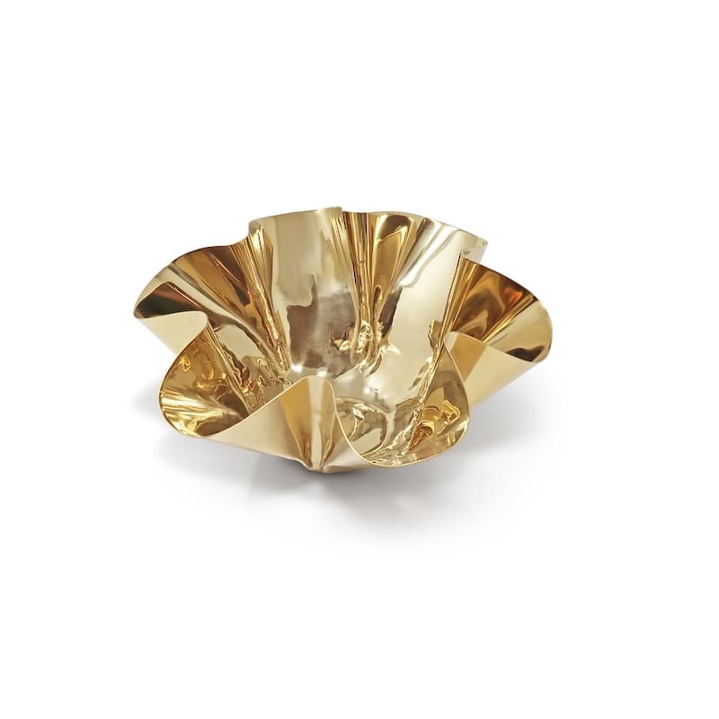 Stainless Steel Crushed Bowl - Large - Gold