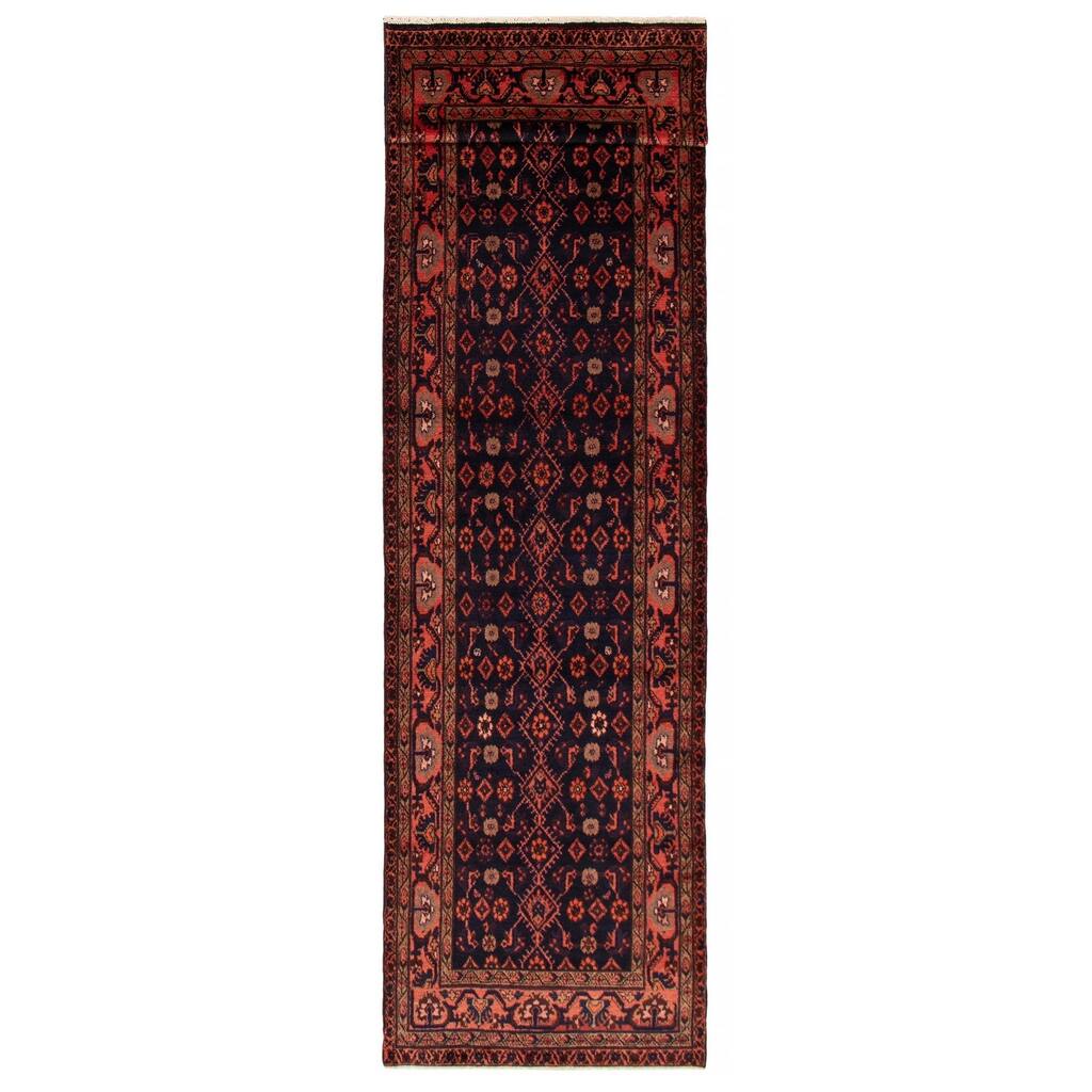 ECARPETGALLERY Hand-knotted Andelz Navy Wool Rug - 3'5 x 14'1