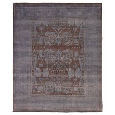 ECARPETGALLERY Hand-knotted Vibrance Grey Wool Rug - 8'0 x 9'7