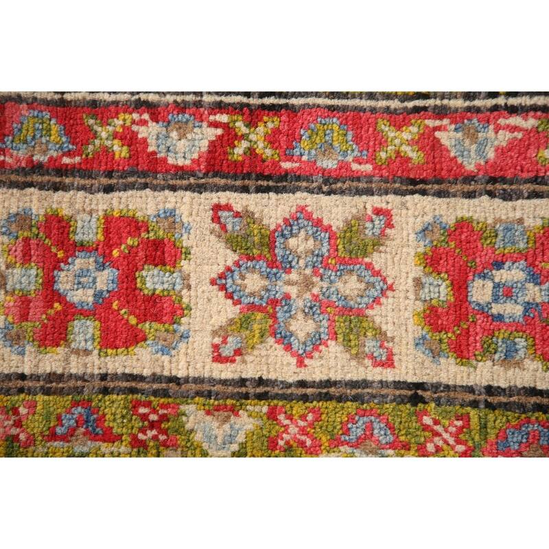 Geometric Kazak Oriental Accent Rug Handmade Wool Carpet - 2'8" x 4'1"