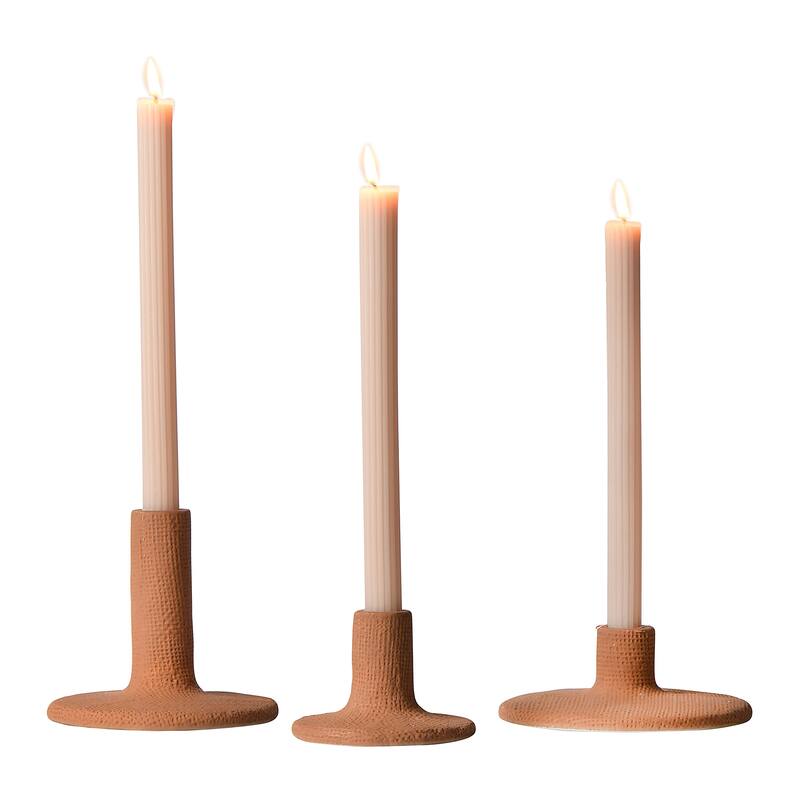 Stoneware Taper Candle Holders