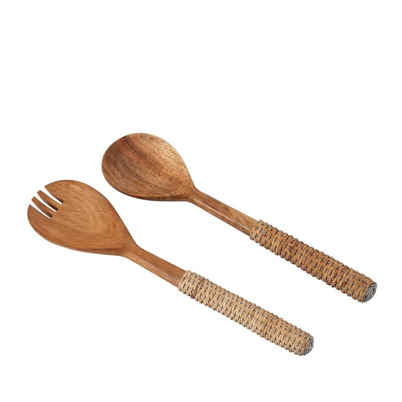 Set of 2 Wooden Salad Set