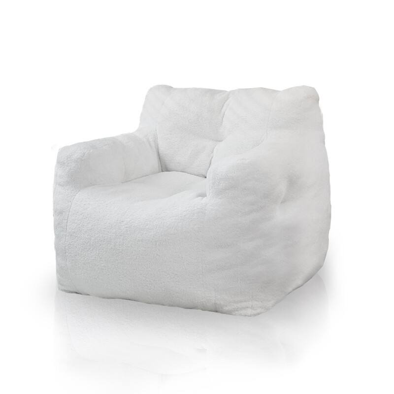 Grondin Giant Bean Bag Chairs for Adults and Teens, Sherpa Upholstery Lazy Sofa with Density Cotton Filling Modern Comfy Chair