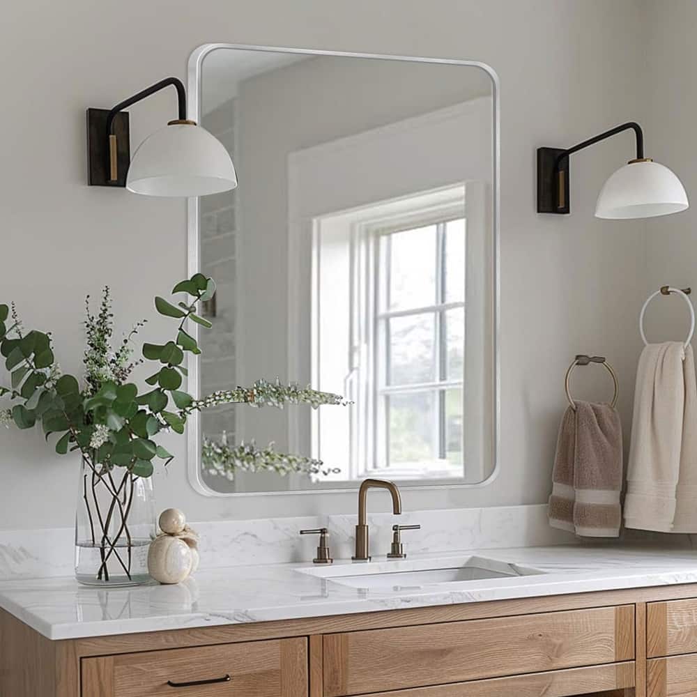 Wall Mount Bathroom Rectangle Vanity Mirror (Horizontal/Vertical)