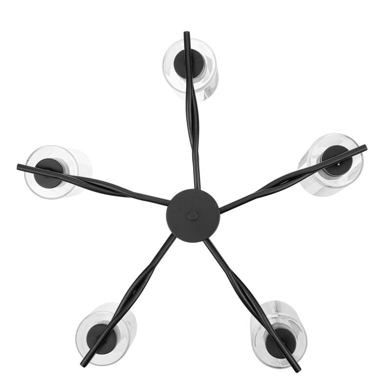 Prominence Home Lantier 5-Light Matte Black Chandelier with Clear Glass - 25.5