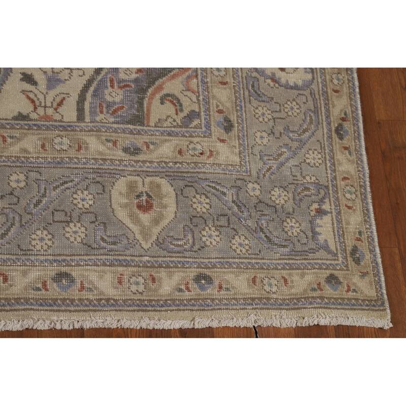 Gray Medallion Tabriz Persian Area Rug Handmade Wool Carpet - 6'5"x 9'0"