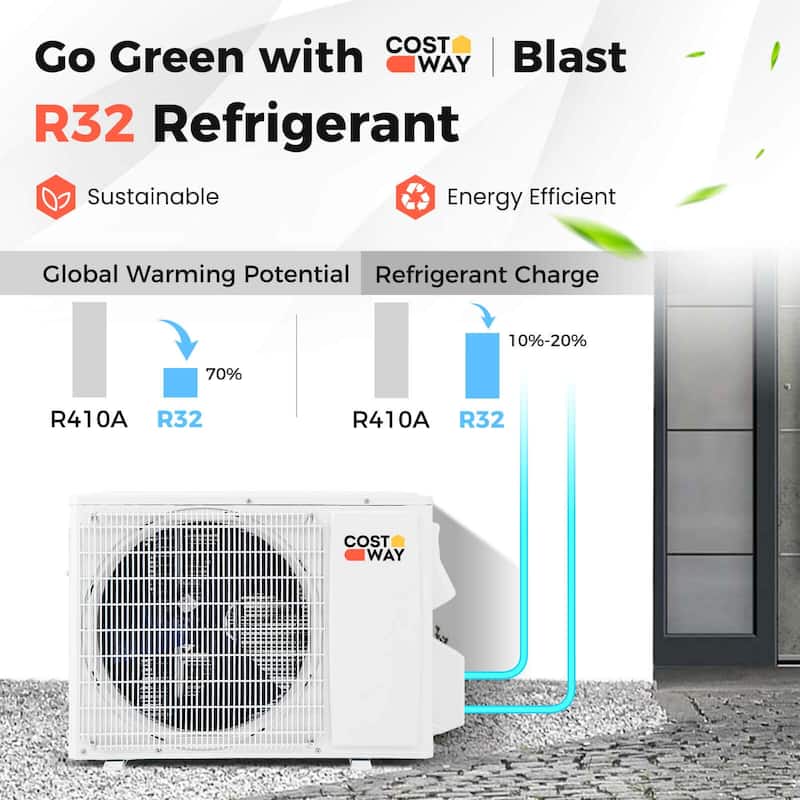 9000BTU Inverter Air Conditioner & Heater Wall AC Unit w/ Installation