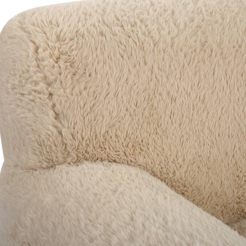 Artificial Sheepskin Accent Chair - 50.5" - Caramel Brown