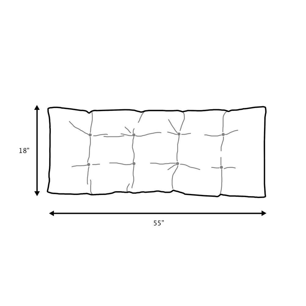 Sorra Home Sunbrella Cast Silver Indoor/Outdoor Tufted Bench Cushion