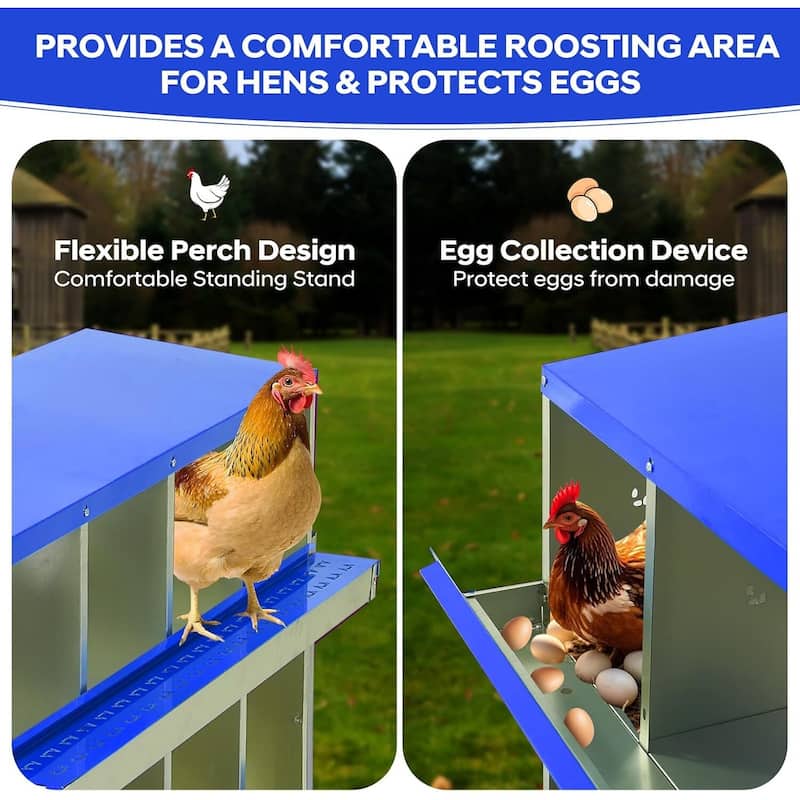 10 Compartment Nesting Box, Chicken Laying Box, with Bracket Legs