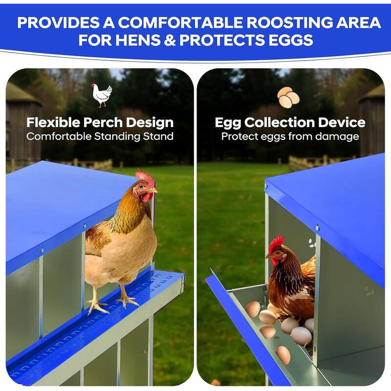 6 Compartment Nesting Box, Chicken Laying Box, with Bracket Legs