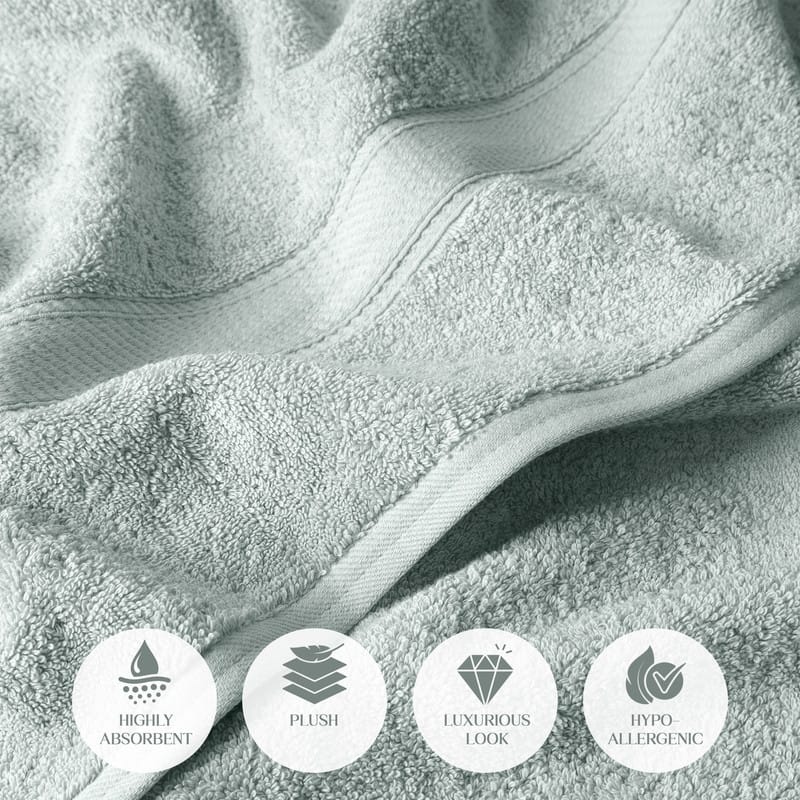 Superior Egyptian Cotton 6 Piece Towel Set Ultra Plush & Absorbent Bath, Hand & Face Towels, Heavyweight Spa Quality