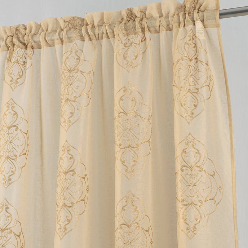 Embroidered Sheer Window Curtain Collection 84" or 95"