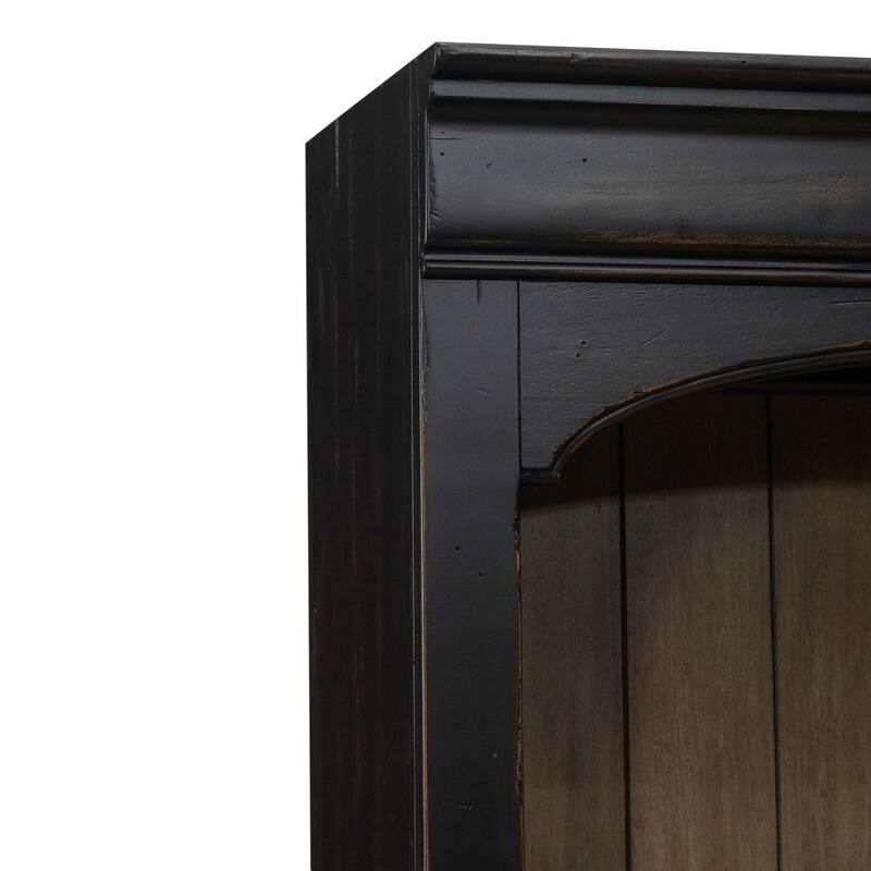 Meritage Aged Charcoal Rub-thru Caramel Bunching Bookcase - 32" x 14" x 76"