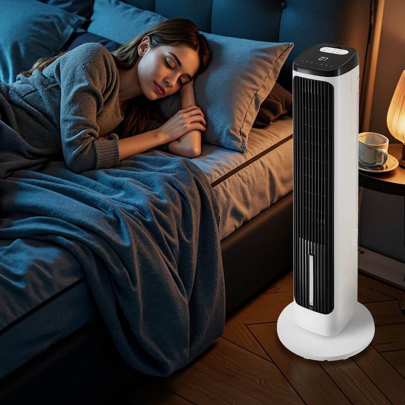Quiet 40" Oscillating Tower Fan with 4L Humidifier and Smart Modes for Bedroom Comfort - 12.1 x 40 inch