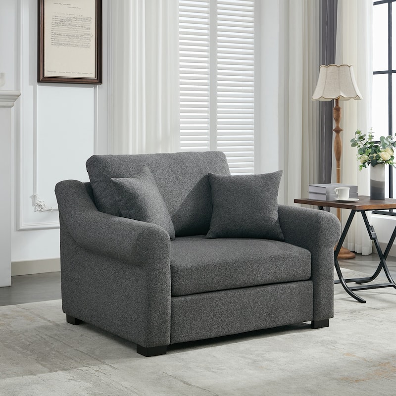 Roomfitters 44.5" Oversized Chenille Armchair, Chair and a Half Single Sofa for Bedroom or Living Room