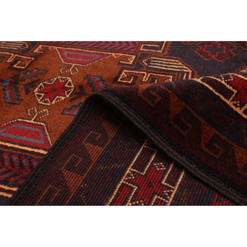 ECARPETGALLERY Hand-knotted Teimani Dark Navy Wool Rug - 3'10 x 6'11