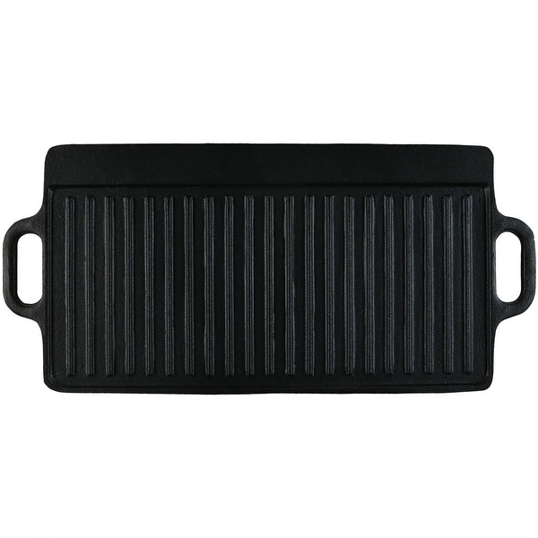 Sunnydaze Cast Iron Reversible Grill Griddle Pre-Seasoned Pan Large 20-Inch