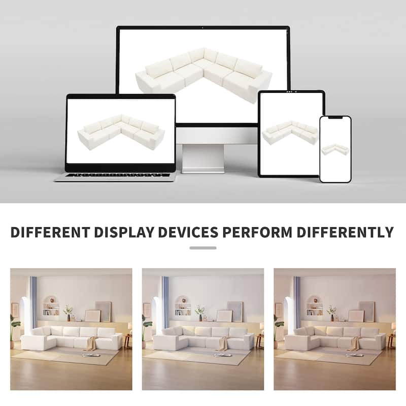 147" Modular Sectional Sofa,L Shaped Wide Seat Couch,Free Combination