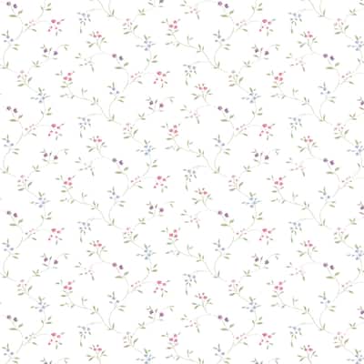 Romainville Small Floral Trail 20.5 In X 33 Ft Washable Wallpaper