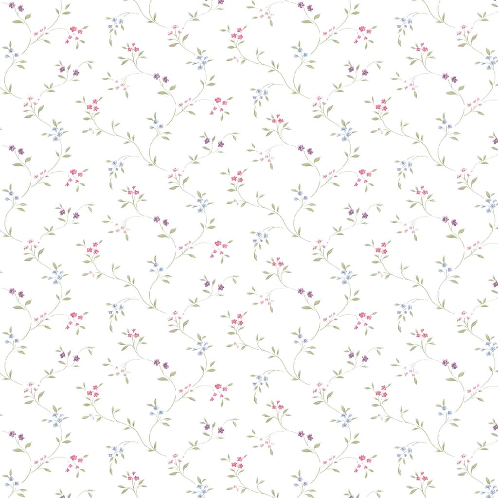Romainville Small Floral Trail 20.5 In X 33 Ft Washable Wallpaper