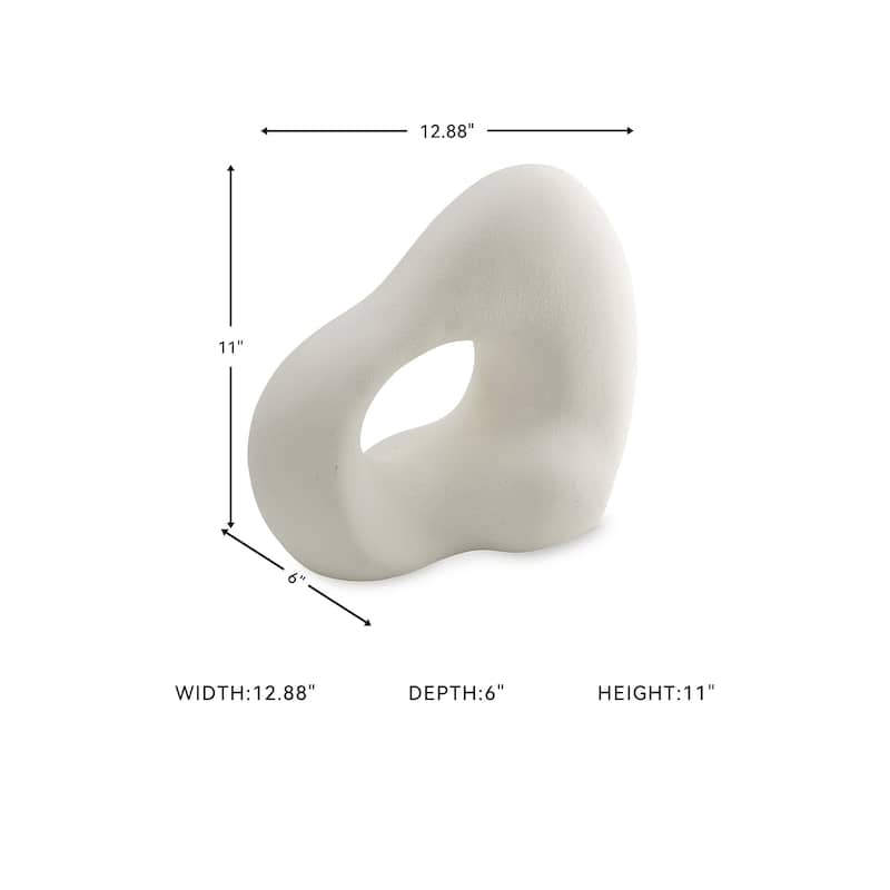 Signature Design by Ashley Arthrow Off-White Sculpture - 12.88"W x 6"D x 11"H