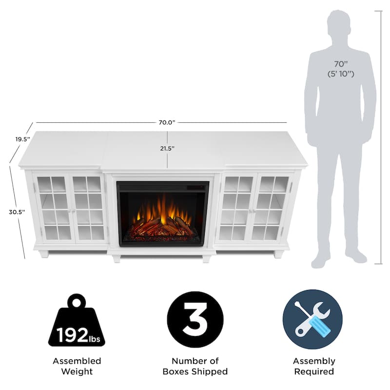 Marlowe 70" TV Stand Electric Fireplace by Real Flame