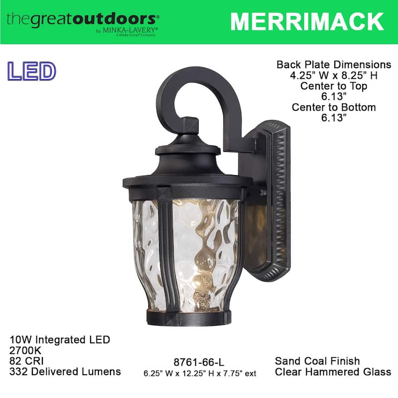 The Great Outdoors 1 Light 12.25" Height LED Outdoor Wall Sconce from