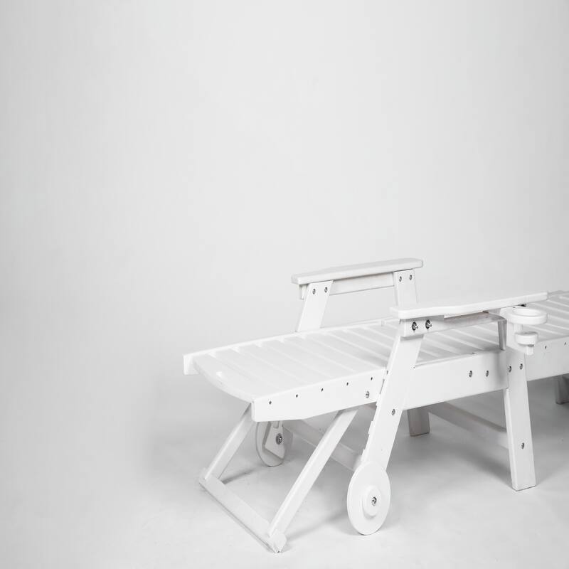 Lounge Chair Outdoor with Wood Texture, White
