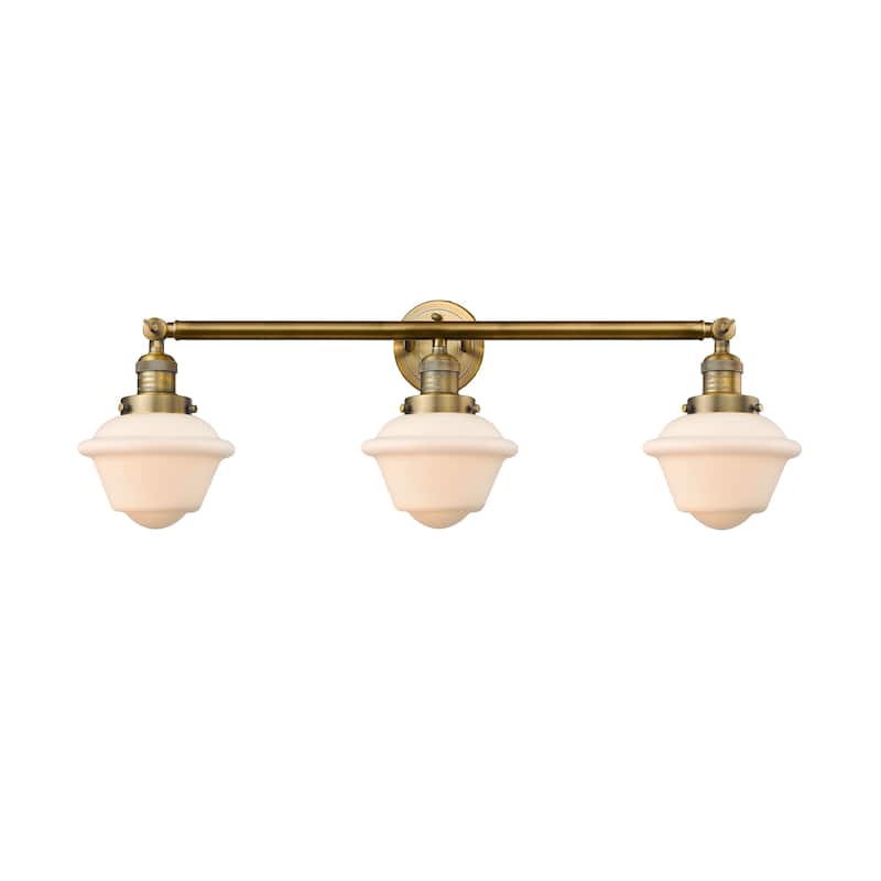 Innovations Lighting Oxford - 3 Light 34" Bath Vanity Light - Brushed Brass/Matte White