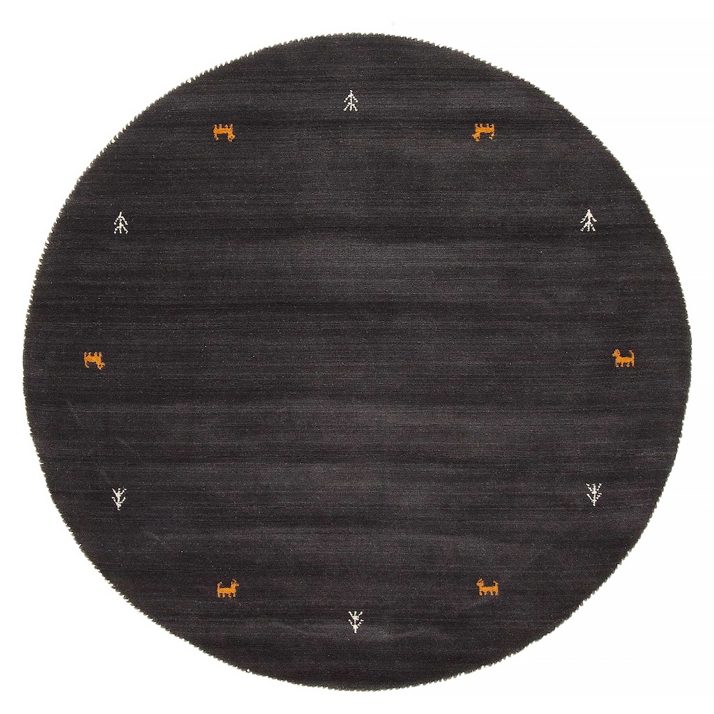 Kashkuli Gabbeh Grey Rug 4'11" x 4'11" - 4'11 x 4'11