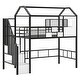preview thumbnail 5 of 10, Metal Twin Loft Bed with Roof Design and Storage Box