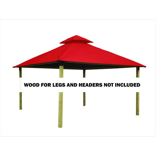 14 ft. sq. ACACIA Gazebo Roof Framing and Mounting Kit - 14X14 - Tangerine