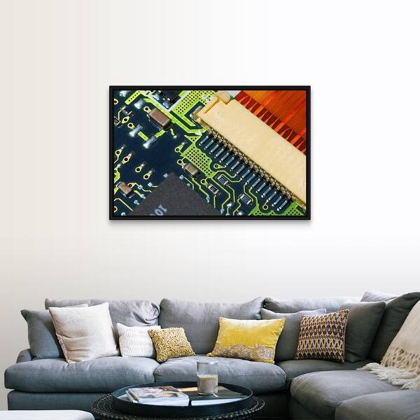 Shop Circuit Board Black Float Frame Canvas Art Overstock