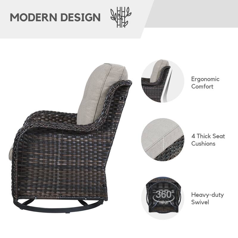 Gymojoy Outdoor Sofa with Swivel Chair Corner Sofa Table