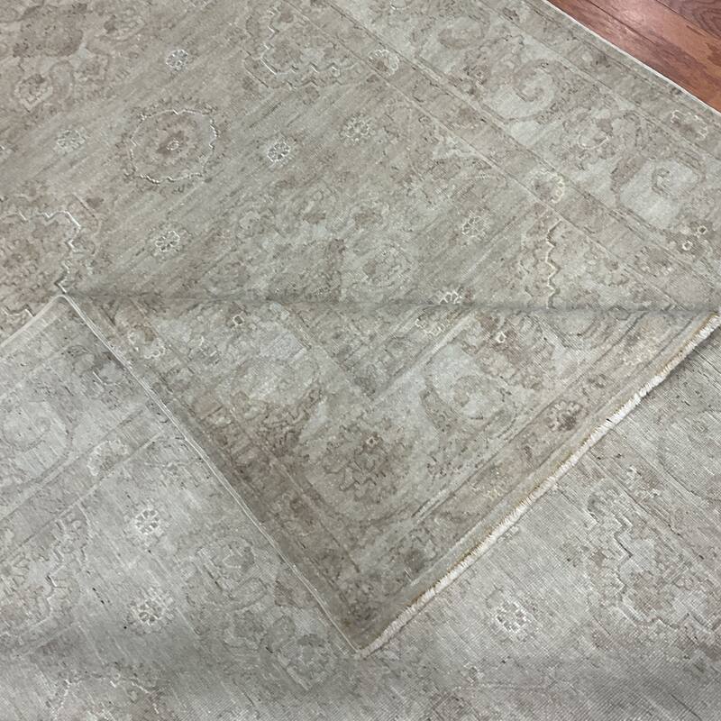 HERAT ORIENTAL Handmade Whitewash Oushak Wool Rug - 6' x 8'7"